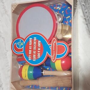 Melissa & Doug ~ Band in a Box 10 pc ~ Age 3+ ~ NEW ~ Musical Toys ~ Toddlers